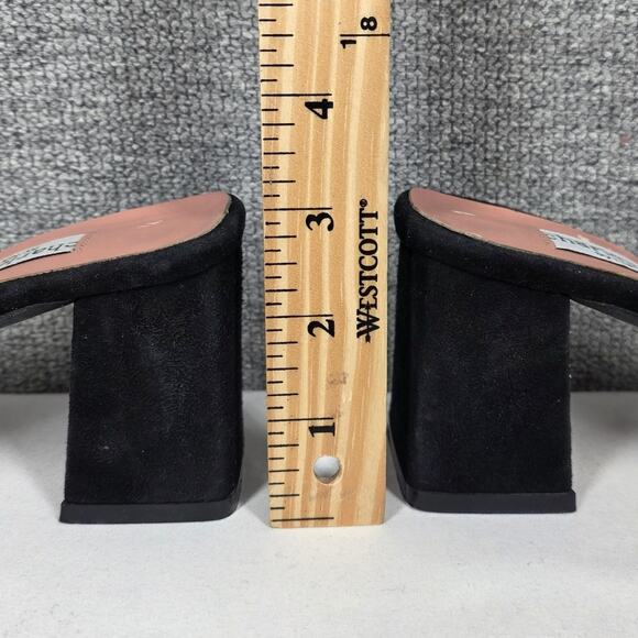 CHARLES DAVID BLACK SUEDE OPEN-TOE SANDALS – BOW DETAIL – MADE IN ITALY – SIZE 6 - Picture 9 of 16